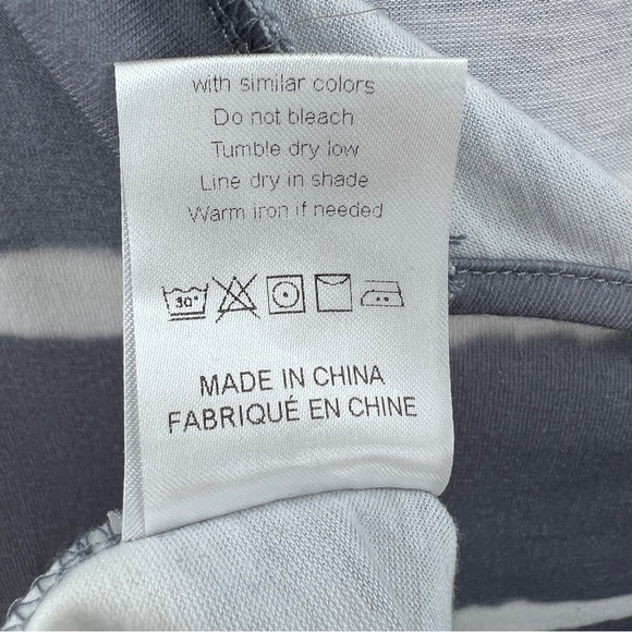 Gray Stripe Tie Dye Button Accent Long Sleeve Tee, XL - Picture 5 of 5